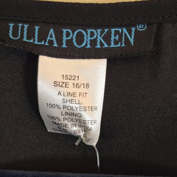 Ulla Popken NWT Black Beaded A Line For Chiffon Formal Maxi Dress Size 16/18 - Picture 7 of 7